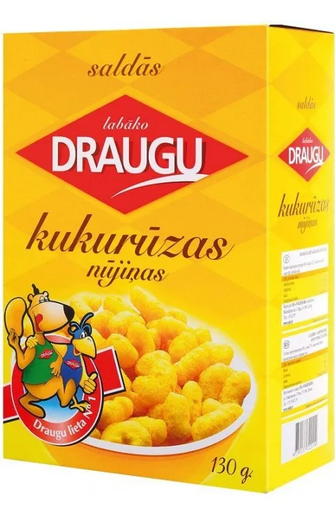 DRAUGU Søte Glasserte Maispinner, 130g
