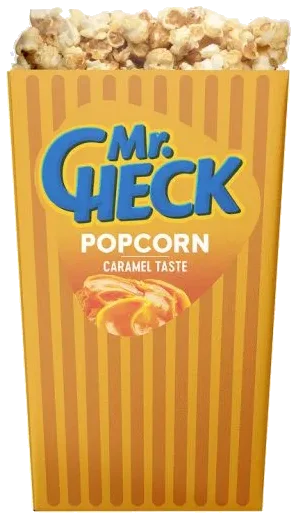 Popcorn med karamell smak i box MR.Check, 200g