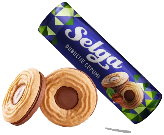 Selga Double kjeks med hasselnøtt fyling, 205g