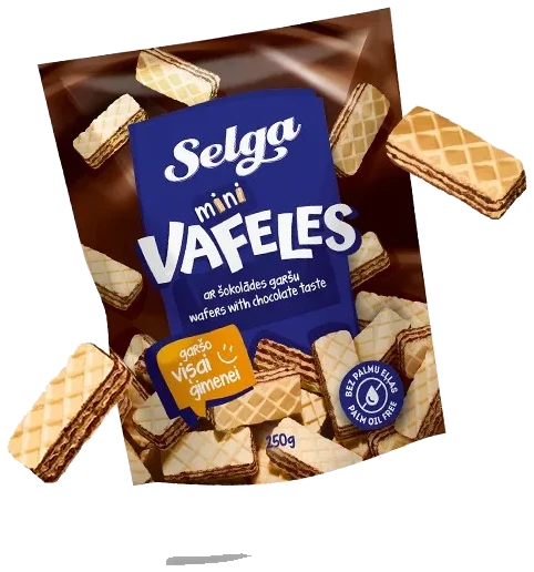 SELGA Mini Vafler med Sjokoladesmak, 250g