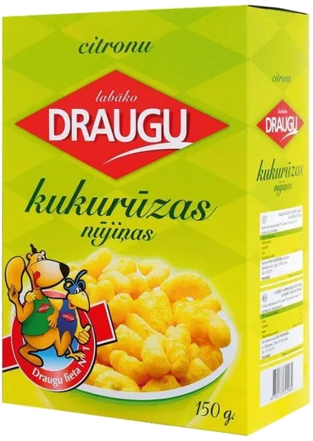 DRAUGU Søt glasert maispinner med sitron smak, 150g