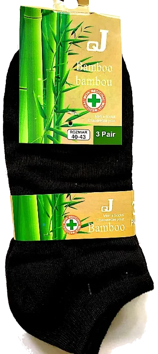 Bamboo Herresokker, svarte, 3 pack