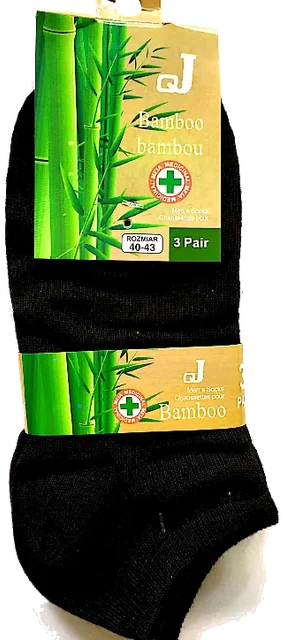 Bamboo Herresokker, svarte, 3 pack
