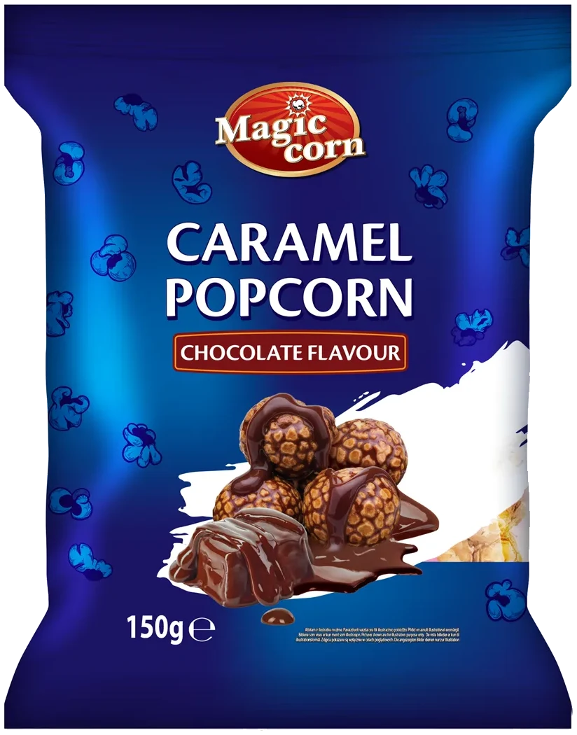 Karamellisert Popcorn med sjokolade Magic corn, 150g