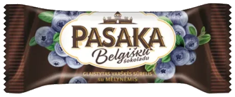 Glasert ostemasse med blåbær i belgisk sjokolade PASAKA, 40g