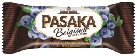 Glasert ostemasse med blåbær i belgisk sjokolade PASAKA, 40g