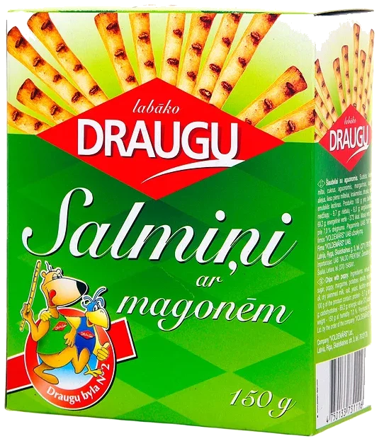 Kjeks Pinner med valmuefrø Draugu, 150g