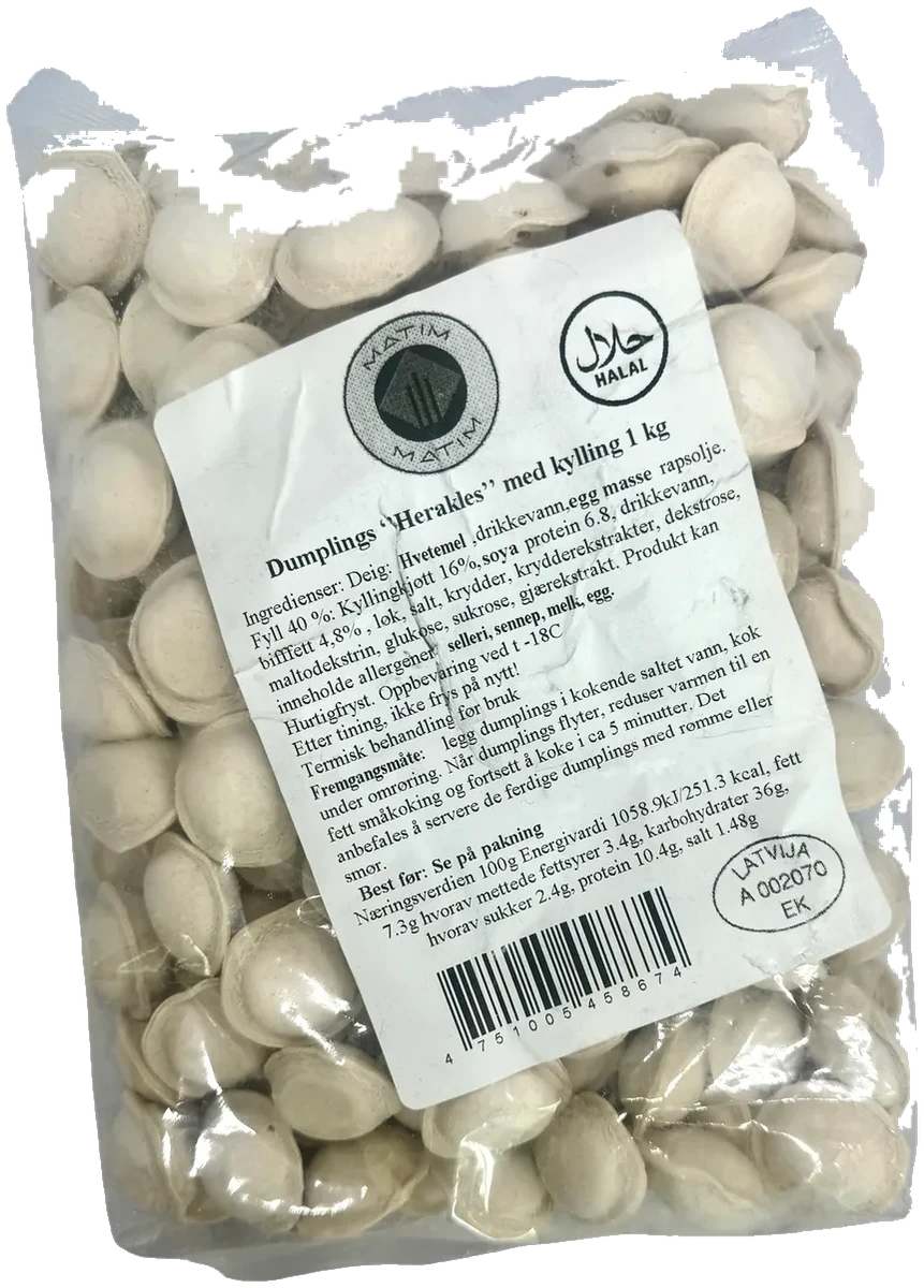 Halal Pelmeni med kylling 1kg