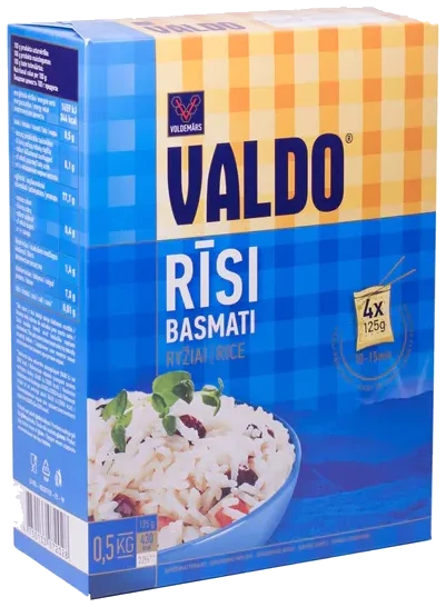 Basmatiris i puser Valdo, 500g (4x125g)