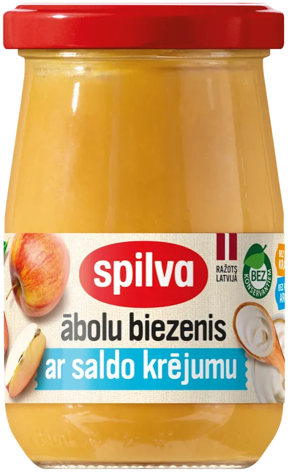 Eplemos original med kremfløte Spilva 300g