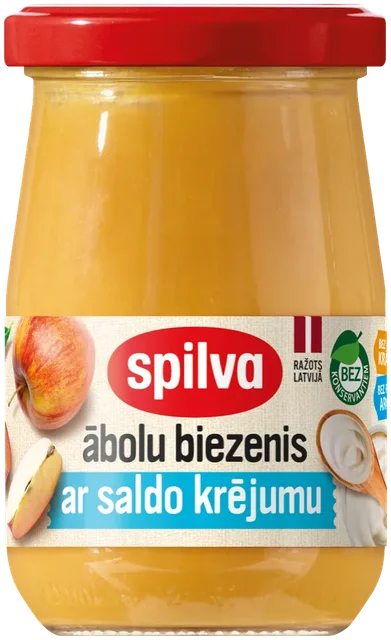 Eplemos original med kremfløte Spilva 300g