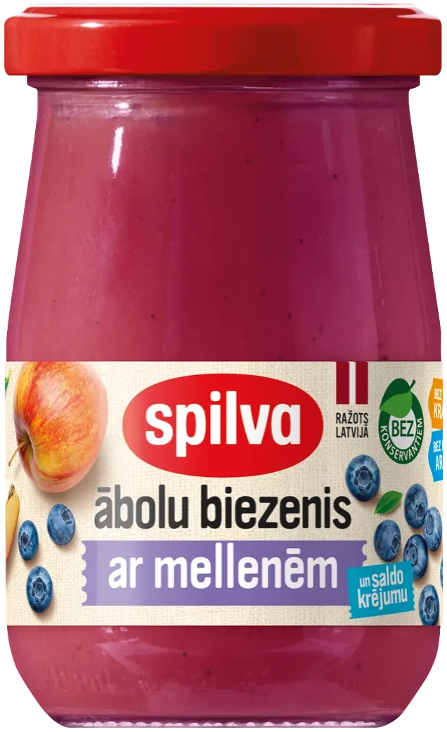 Eplemos med blåbær og kremfløte Spilva 300g