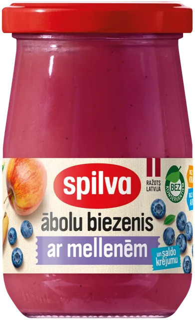 Eplemos med blåbær og kremfløte Spilva 300g