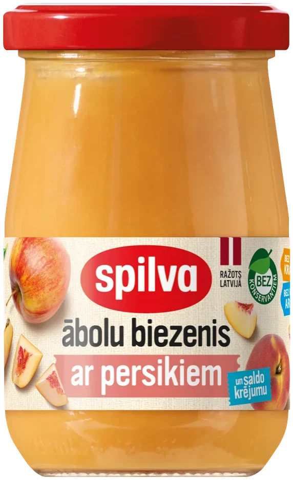 Eplemos med fersken Spilva 300g