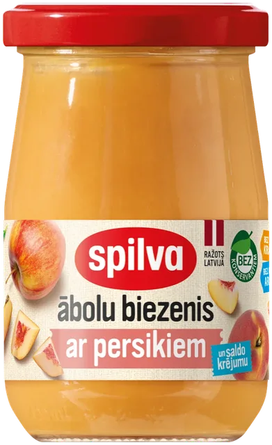 Eplemos med fersken Spilva 300g