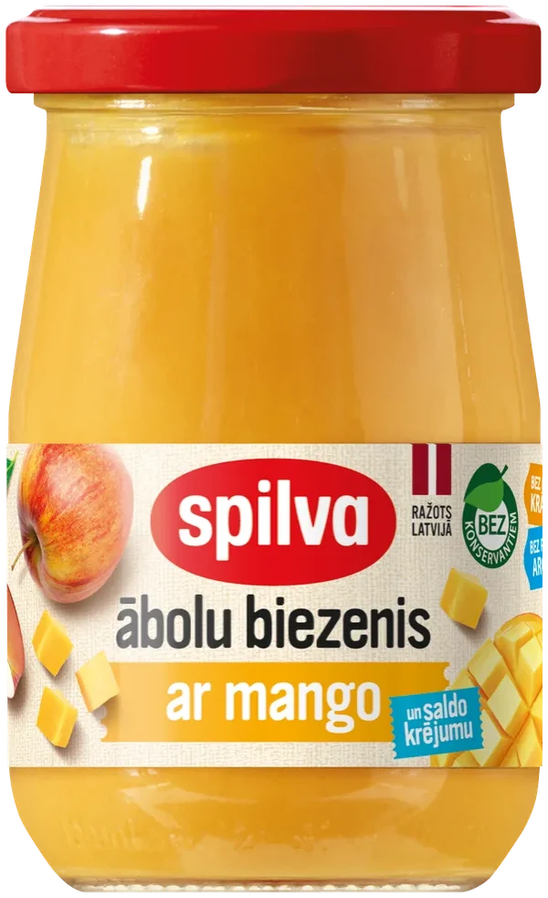 Eplemos med mango og kremfløte Spilva 300g