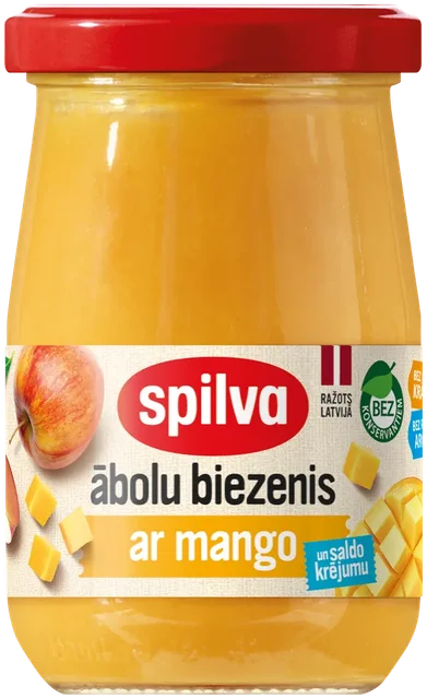 Eplemos med mango og kremfløte Spilva 300g