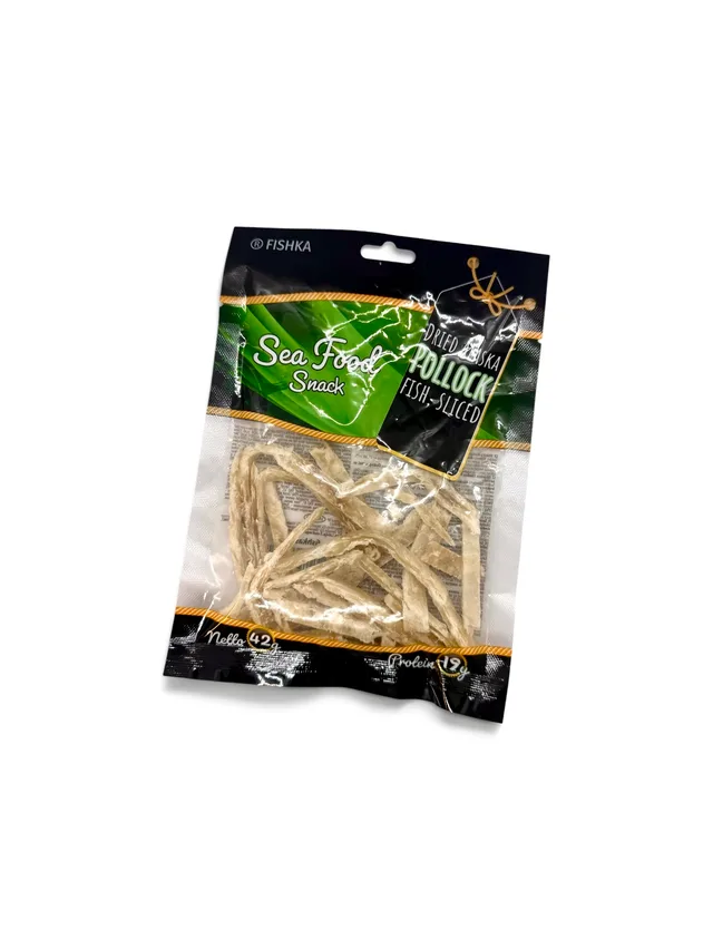 Tørket Alaska pollock fiskepinner Fishka, 42g