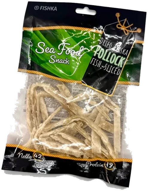 Tørket Alaska pollock fiskepinner Fishka, 42g