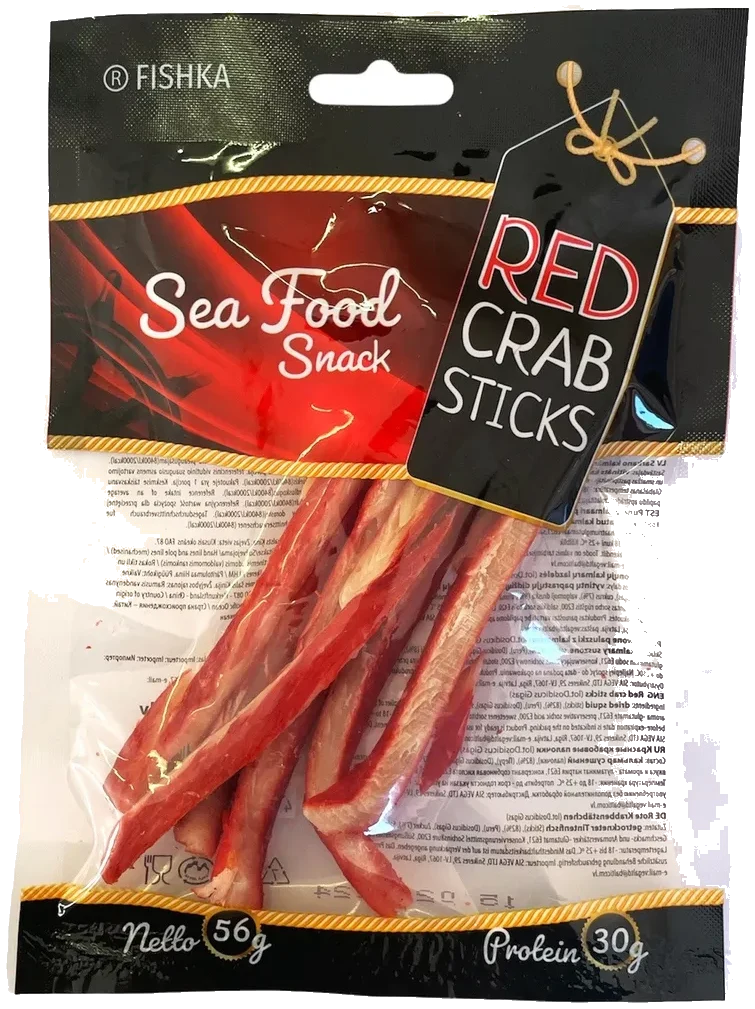 Røde krabbepinner tørket Fishka, 56g