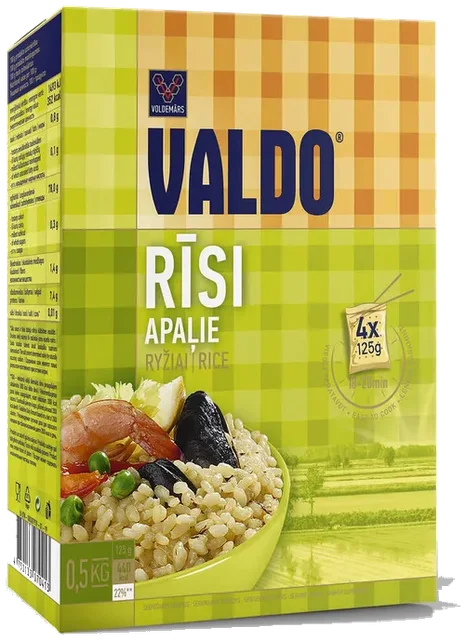 Rund ris i puser Valdo, 500g (4x125g)
