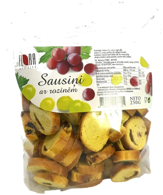 Brød kjeks med rosiner Flora, 250g