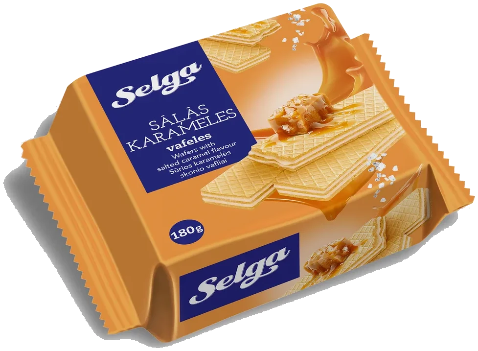 Selga Vafler med saltet karamell smak, 180g