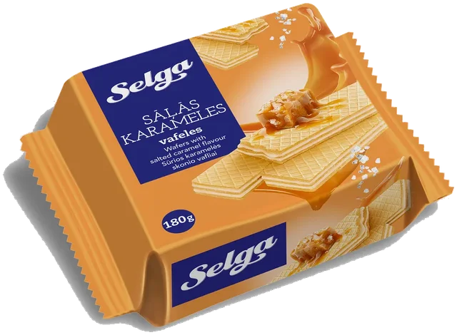Selga Vafler med saltet karamell smak, 180g