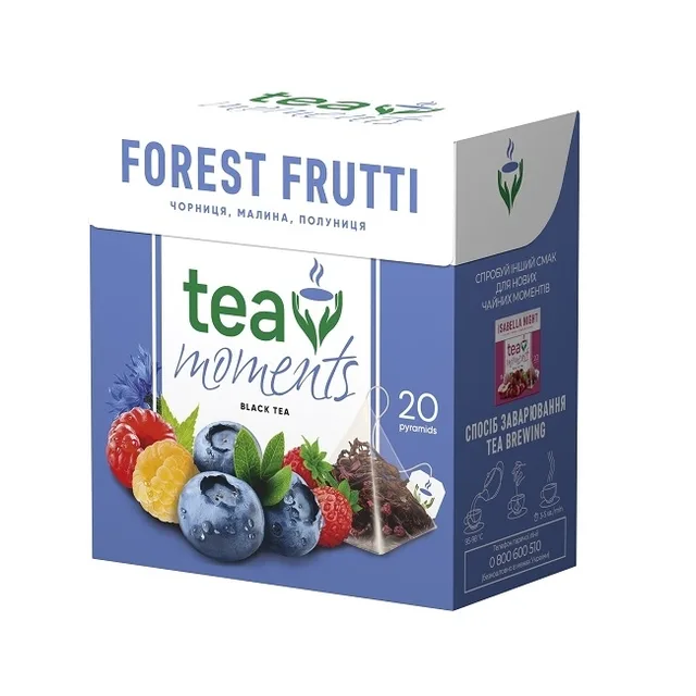 Svart te i pyramidene "Forest fruits" Tea moments 34g