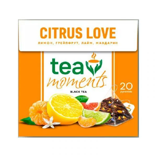 Svart te i pyramidene "Citrus Love" Tea moments 34g