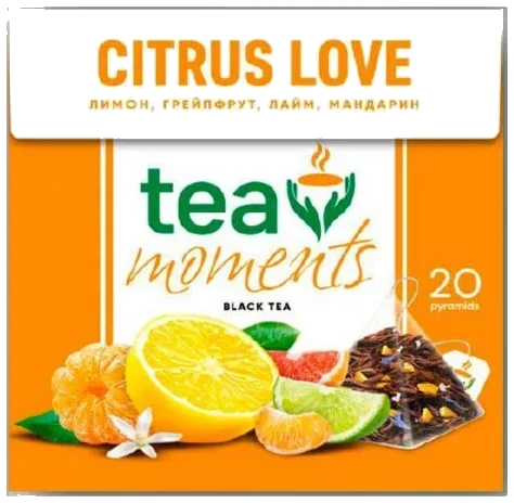 Svart te i pyramidene "Citrus Love" Tea moments 34g