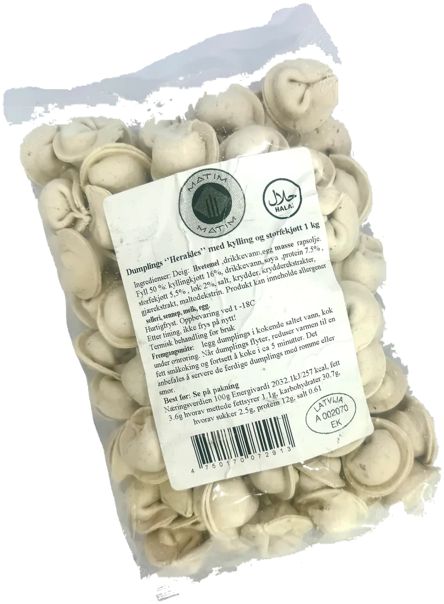 Halal Pelmeni med storfekjøtt kylling 1kg
