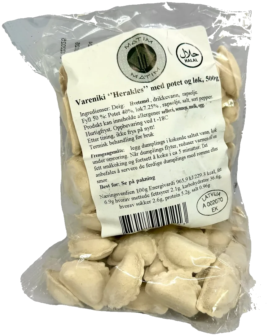 Halal Vareniki med potet og løk 500g