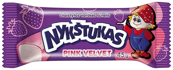 Ostemasse i jordbær glasur med jordbær smak Nykstukas, 45g