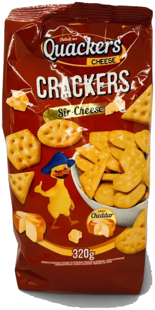 Crackers med chedar ost Quackers 320g