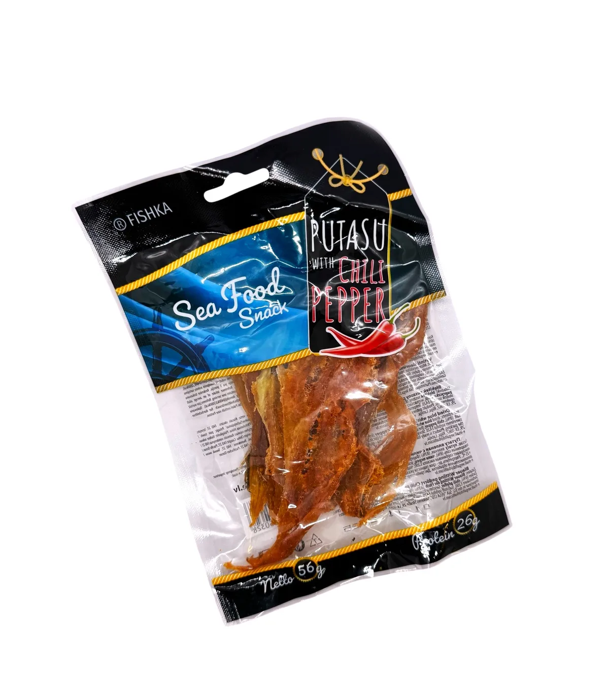 Poutassou tørket med rød pepper Fishka, 56g