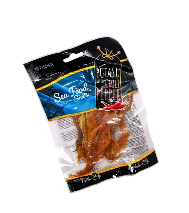 Poutassou tørket med rød pepper Fishka, 56g