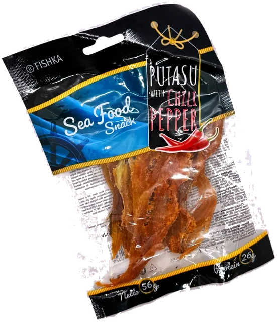 Poutassou tørket med rød pepper Fishka, 56g