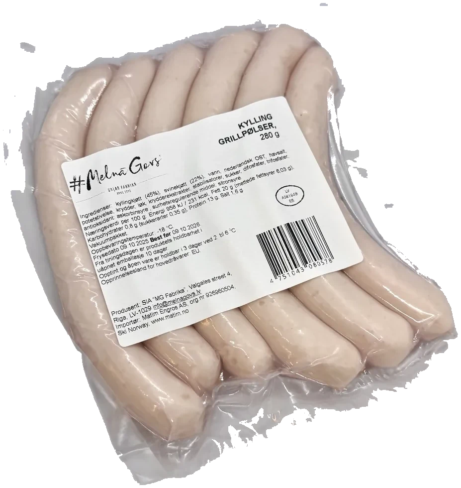 Kylling grillpølser 280g