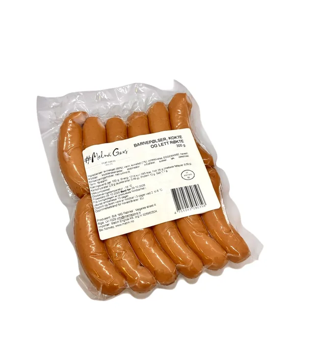 Barnepølser, kokte og lett røkte 300g