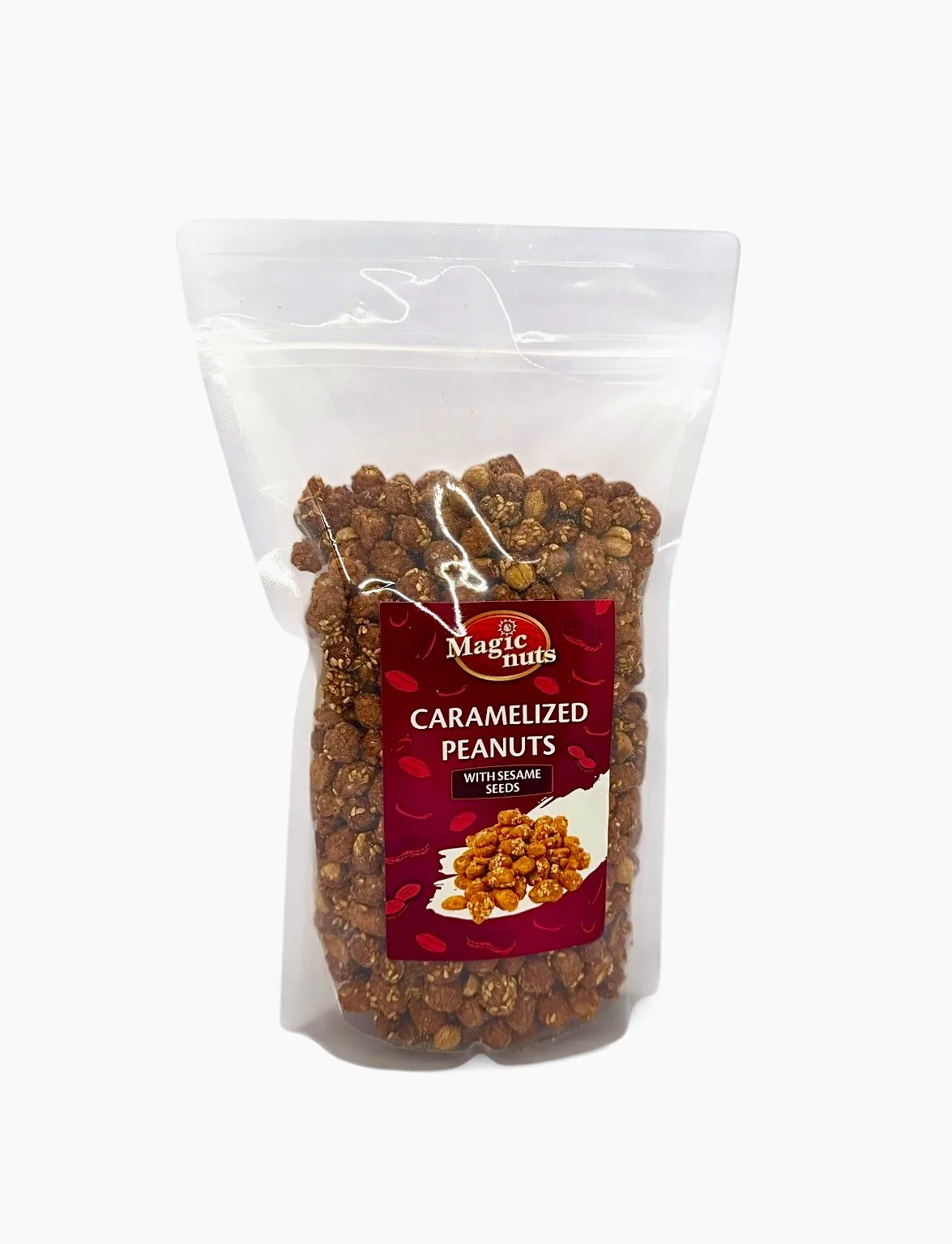 Karamelisert peanøtter med sezam Magic Corn 800g