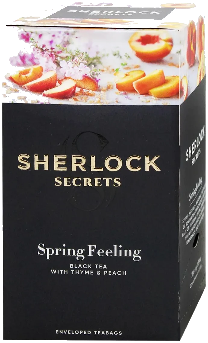 Sherlock Secrets Spring Feeling Black Tea with Thyme and Peach Flavor 1.8gx22