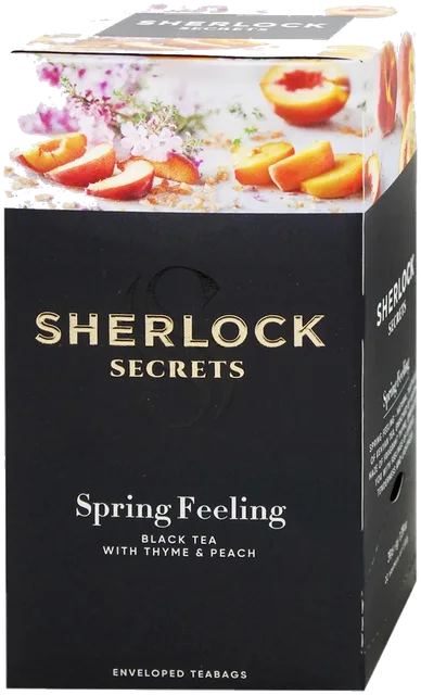 Sherlock Secrets Spring Feeling Black Tea with Thyme and Peach Flavor 1.8gx22