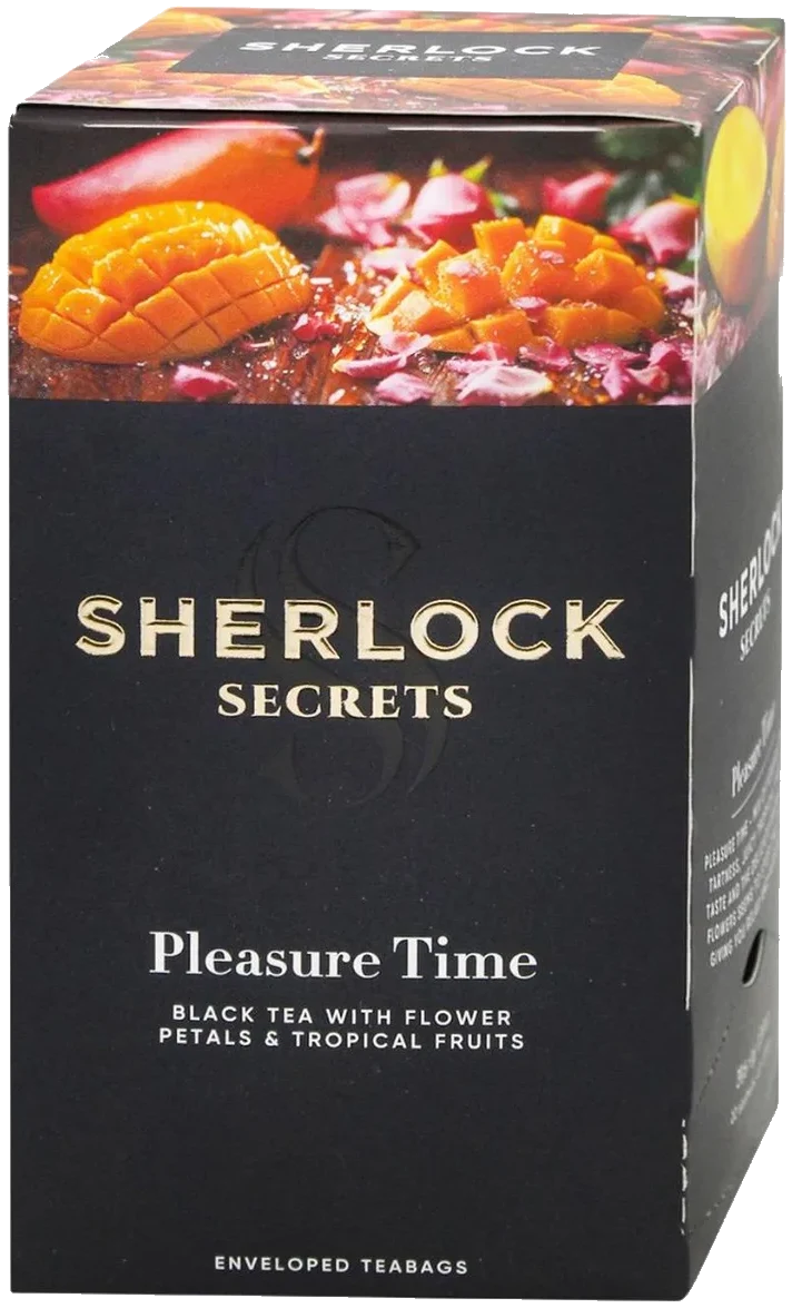 Sherlock Secrets Pleasure Time Black Tea with Rose and Orange Petals with Tropical Fruit Aroma 1.8gx22
