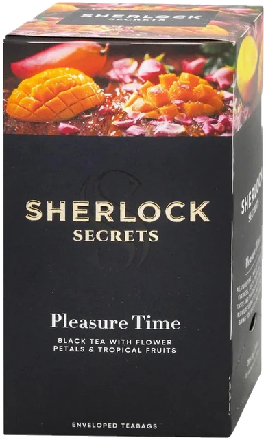 Sherlock Secrets Pleasure Time Black Tea with Rose and Orange Petals with Tropical Fruit Aroma 1.8gx22