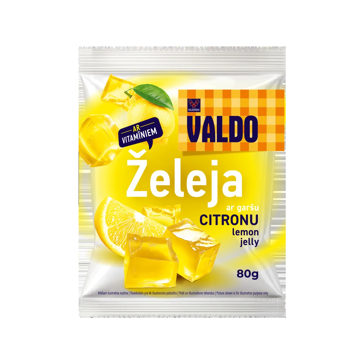 Gelépulver med sitronsmak Valdo 80g