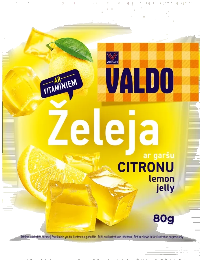 Gelépulver med sitronsmak Valdo 80g