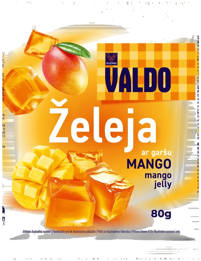 Gelépulver med mangosmak Valdo 80g