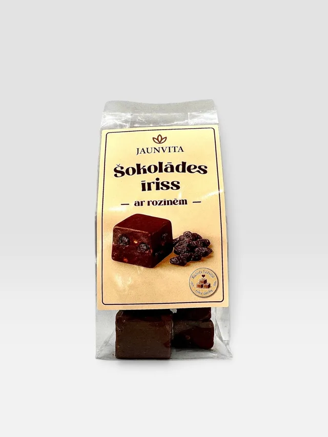 Sjokolade toffee med rosiner Jaunvita 200g