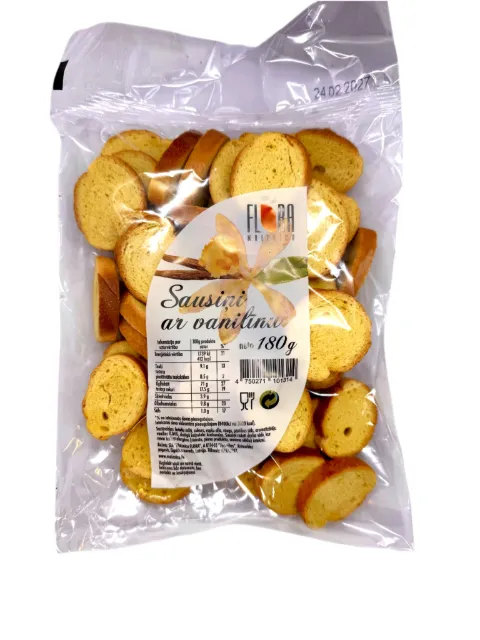 Brød kjeks vanilje smak Flora 180g